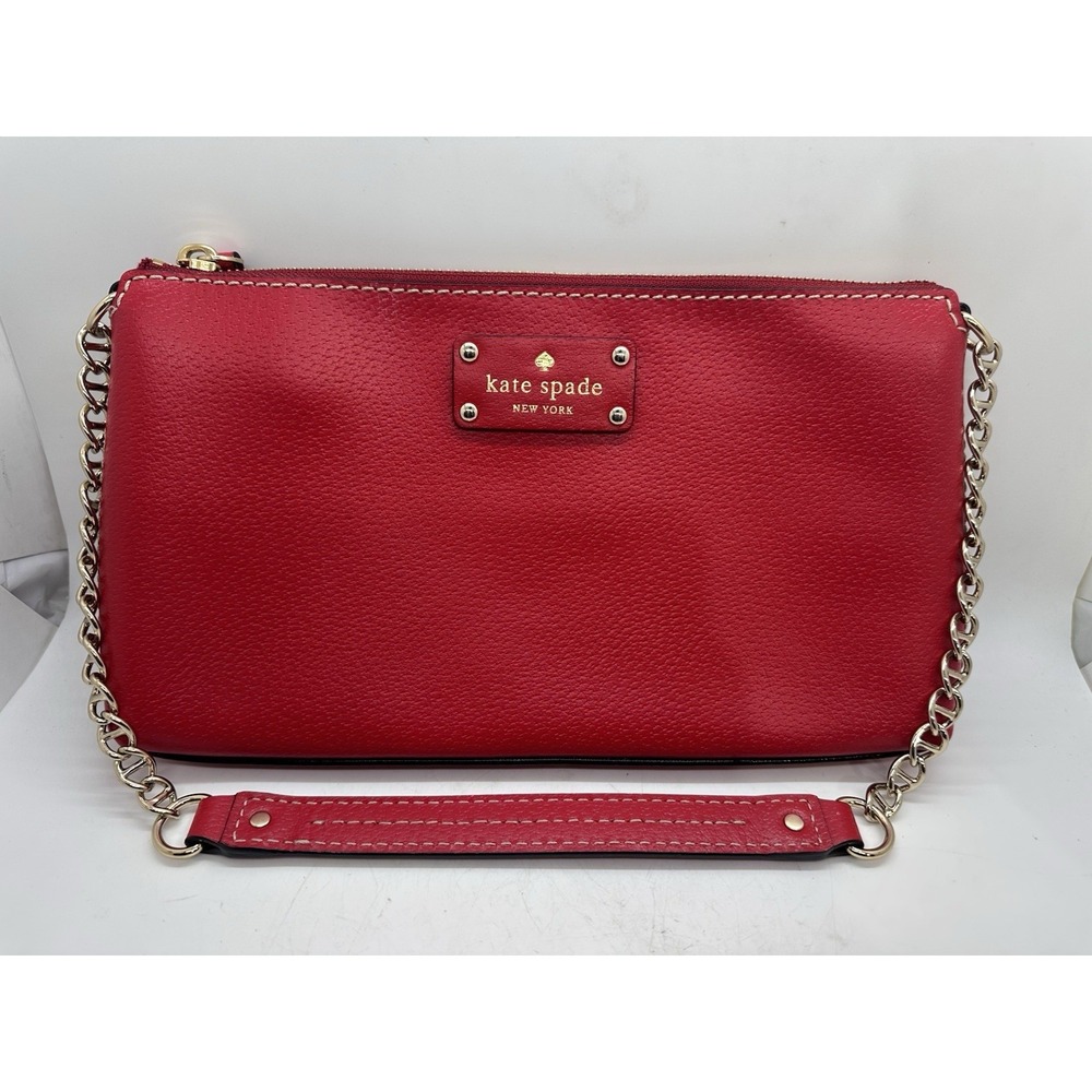Kate Spade Wellesley Byrd Pink Leather Chain Shoulder Bag Purse‎ Handbag